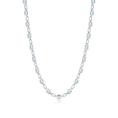 Sky Blue Topaz Link Necklace