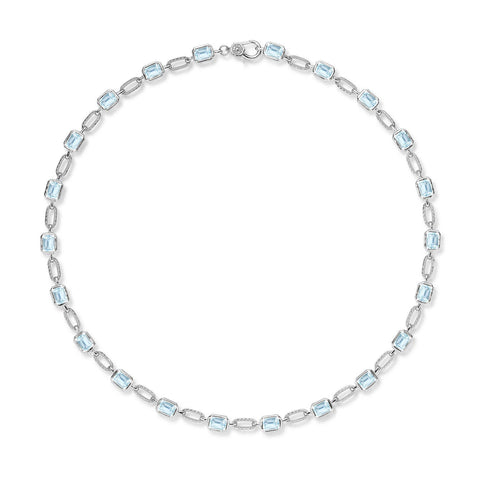 Sky Blue Topaz Link Necklace