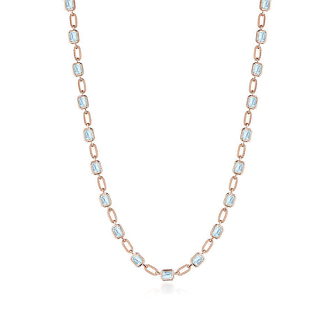 Sky Blue Topaz Link Necklace