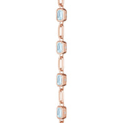 Sky Blue Topaz Link Necklace