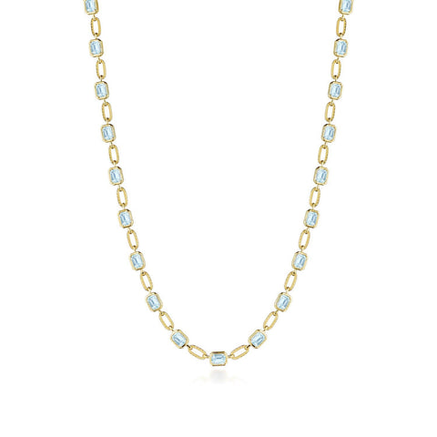 Sky Blue Topaz Link Necklace