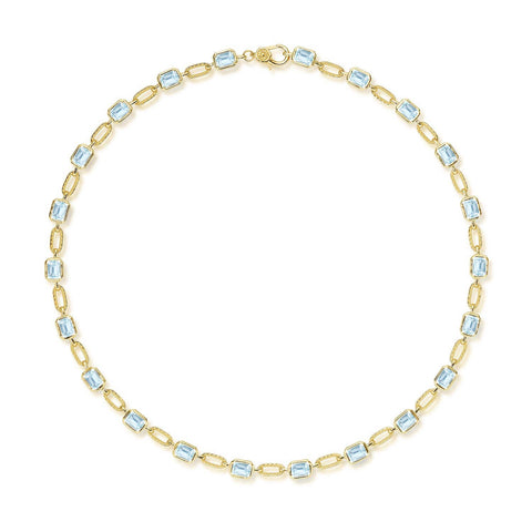 Sky Blue Topaz Link Necklace