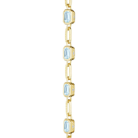 Sky Blue Topaz Link Necklace