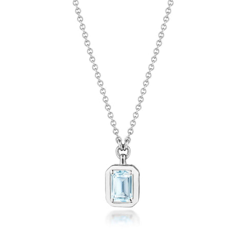 Sky Blue Topaz Necklace - 0.7ct