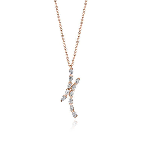 Pear Diamond Pendant in 18k Rose Gold