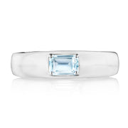 Domed Sky Blue Topaz Ring - 0.7ct