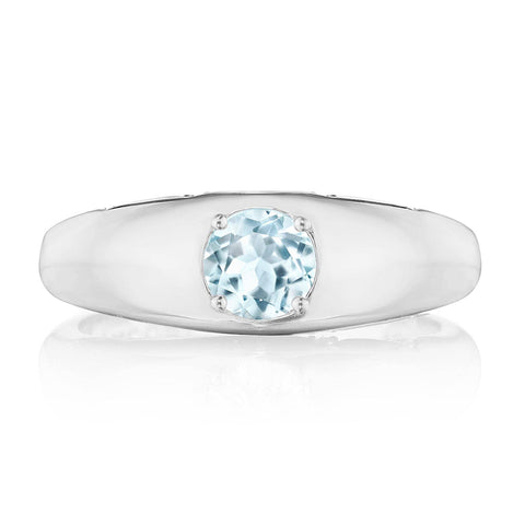 Domed Sky Blue Topaz Ring - 0.7ct