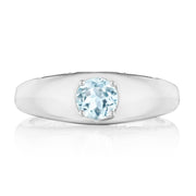 Domed Sky Blue Topaz Ring - 0.7ct