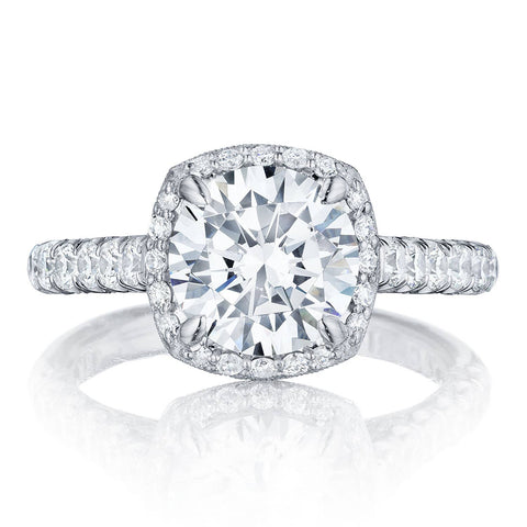 Round with Cushion Bloom Engagement Ring