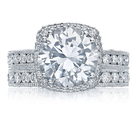 Round with Cushion Bloom Engagement Ring