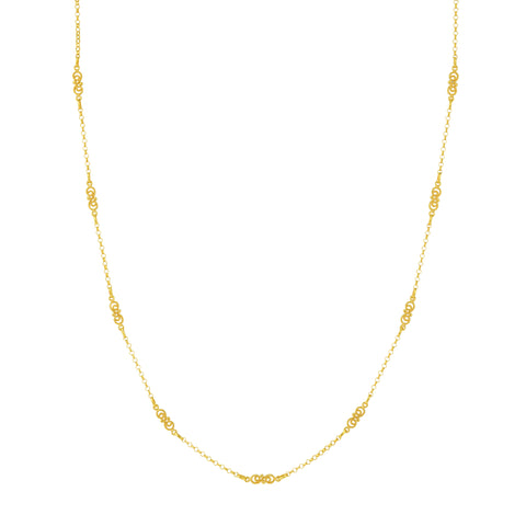 Rolo Chain with Twisted Stations Necklace