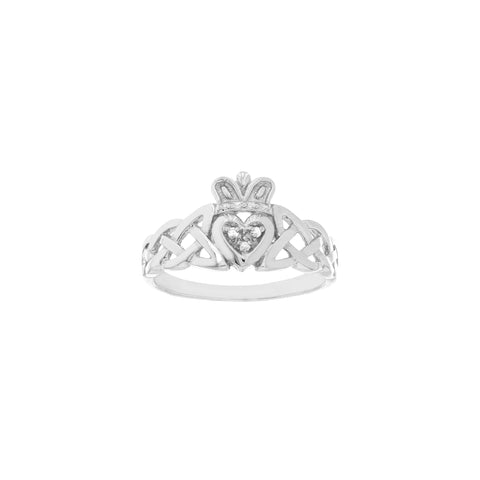 Braided Claddagh Ring with Diamond Accent