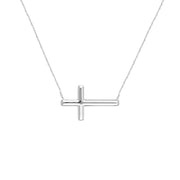 Large Sideways Cross Adjustable Necklace