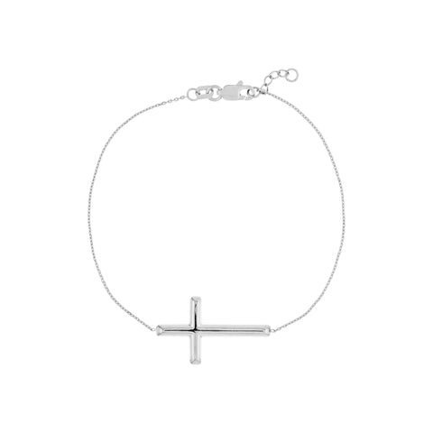 Large Sideways Cross on Chain Bracelet