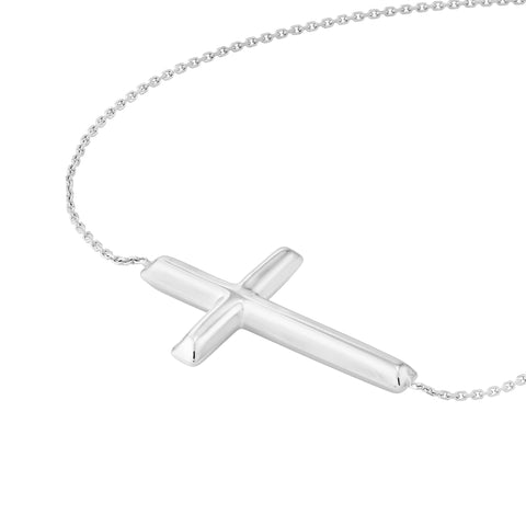 Large Sideways Cross on Chain Bracelet