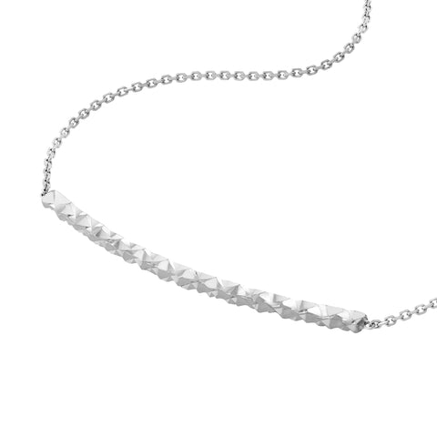 Diamond-Cut Curved Bar on Chain Bracelet