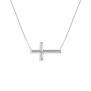 E2W Small Sideways Cross Adjustable Necklace