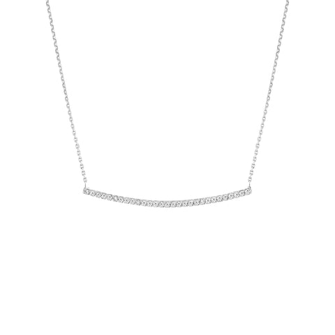 Curved Bar Adj. Necklace with 1/5tcw Diamond