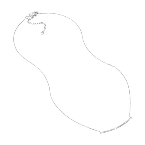 Curved Bar Adj. Necklace with 1/5tcw Diamond