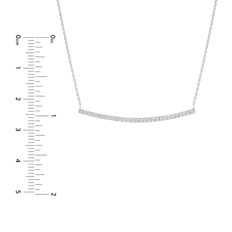 Curved Bar Adj. Necklace with 1/5tcw Diamond