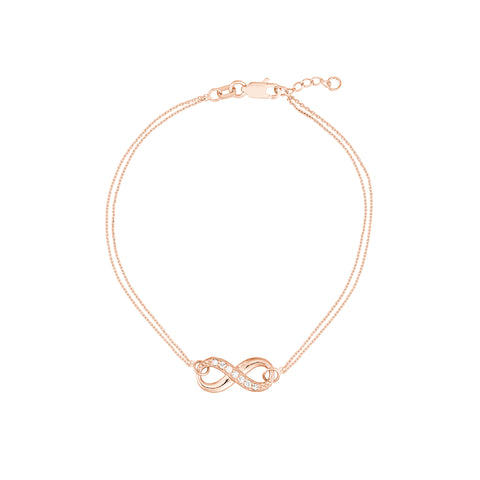 Infinity on Chain Bracelet with Diamond