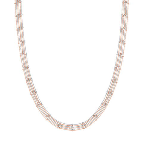 Multi-Strand Saturn Chain Necklace