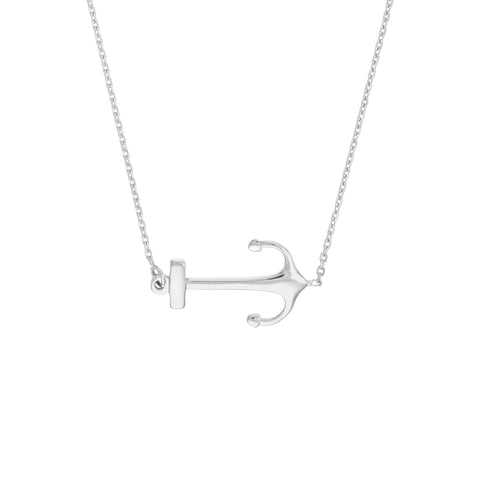 Sideways Anchor Adjustable Necklace