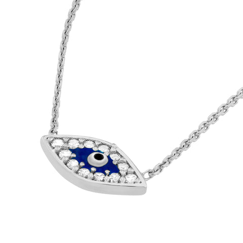 Mini CZ Evil Eye Adjustable Necklace