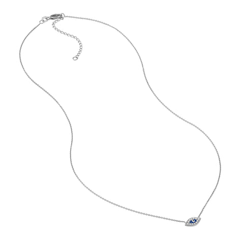 Mini CZ Evil Eye Adjustable Necklace