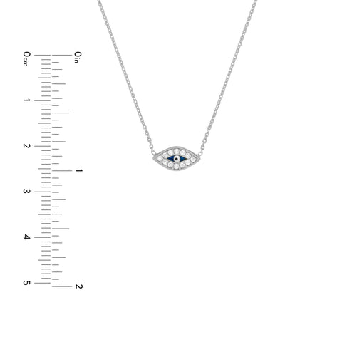 Mini CZ Evil Eye Adjustable Necklace