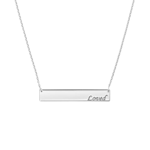 Loved Bar Necklace in Plated Sterling Silver