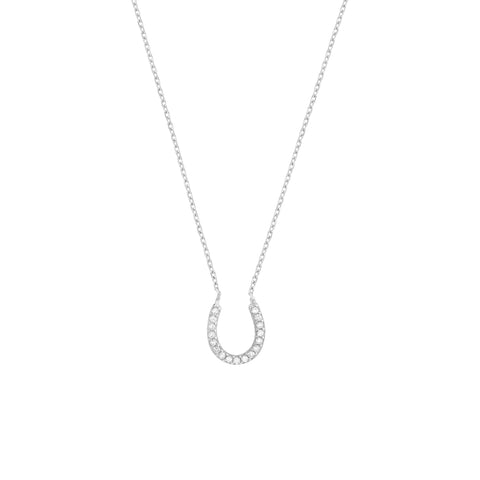 Mini CZ Horseshoe Adjustable Necklace