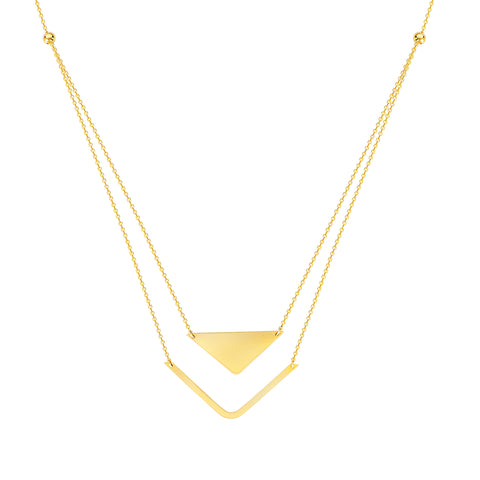 Triangle and Chevron Duo Adjustable Necklace