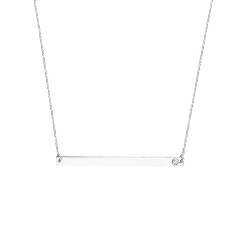 Thin Bar Necklace with 1pt Diamond