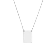 Engravable Rectangle Plate Adj. Necklace