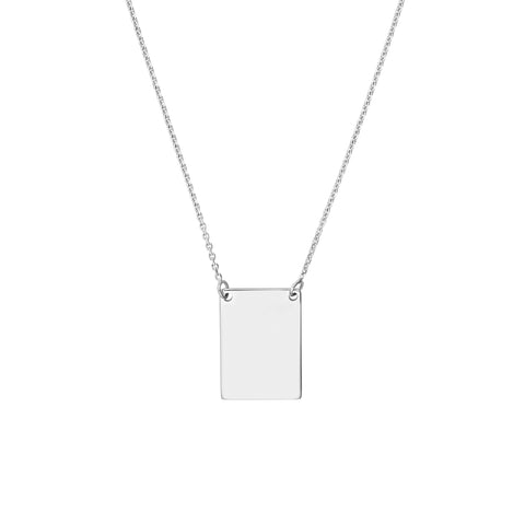 Engravable Rectangle Plate Adj. Necklace