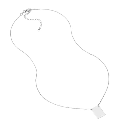 Engravable Rectangle Plate Adj. Necklace