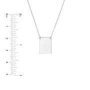 Engravable Rectangle Plate Adj. Necklace