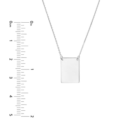 Engravable Rectangle Plate Adj. Necklace