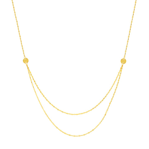 Graduated Hammered Mariner Chain Necklace