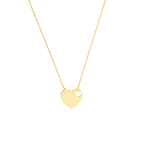 Heart with Cutout Adjustable Necklace