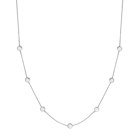 Sterling Silver Flat Bead Necklace