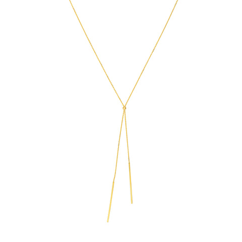 Double Staple Bar Lariat Necklace