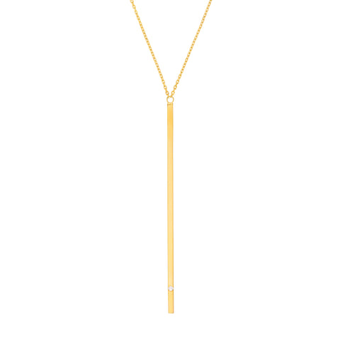 Vertical Bar Necklace with 1/2pt Diamond