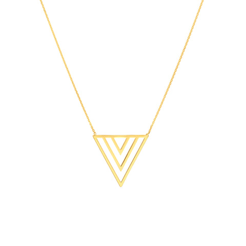 Open Triple Triangle Adjustable Necklace