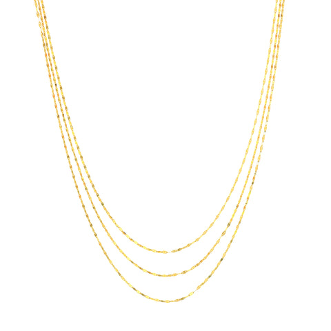 Hammered Mariner Chain Layered Necklace