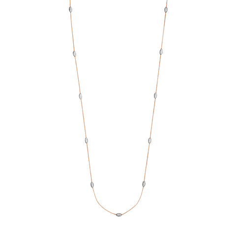 Long And Lovely Oval Bead Necklace