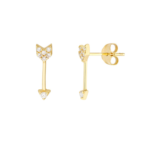 CZ Arrow Stud Earrings