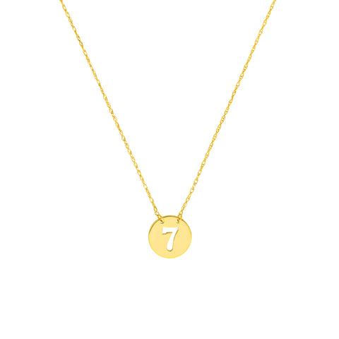 So You Cutout No.7 Mini Disc Necklace