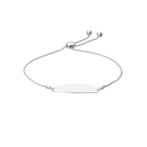 Engravable Initial ID Bar Bolo Bracelet